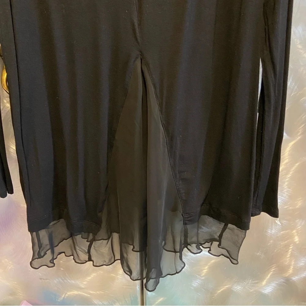 Philosophy Black Sheer Hem Women's Top NWOT - Picture 1 of 14